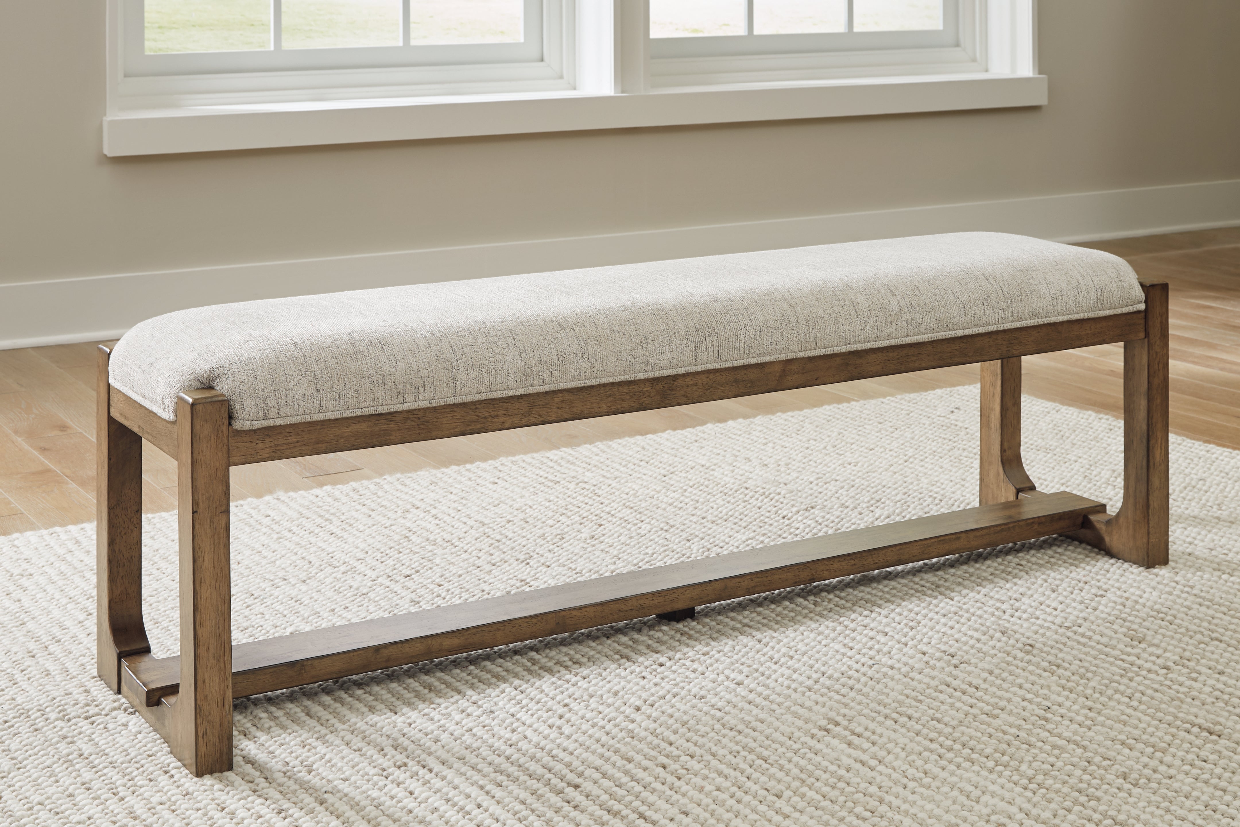 3 Brothers Decor - Ashley Furniture - Cabalynn Dining Room - Large UPH Dining Room Bench / Oatmeal/Light Brown - D974-00