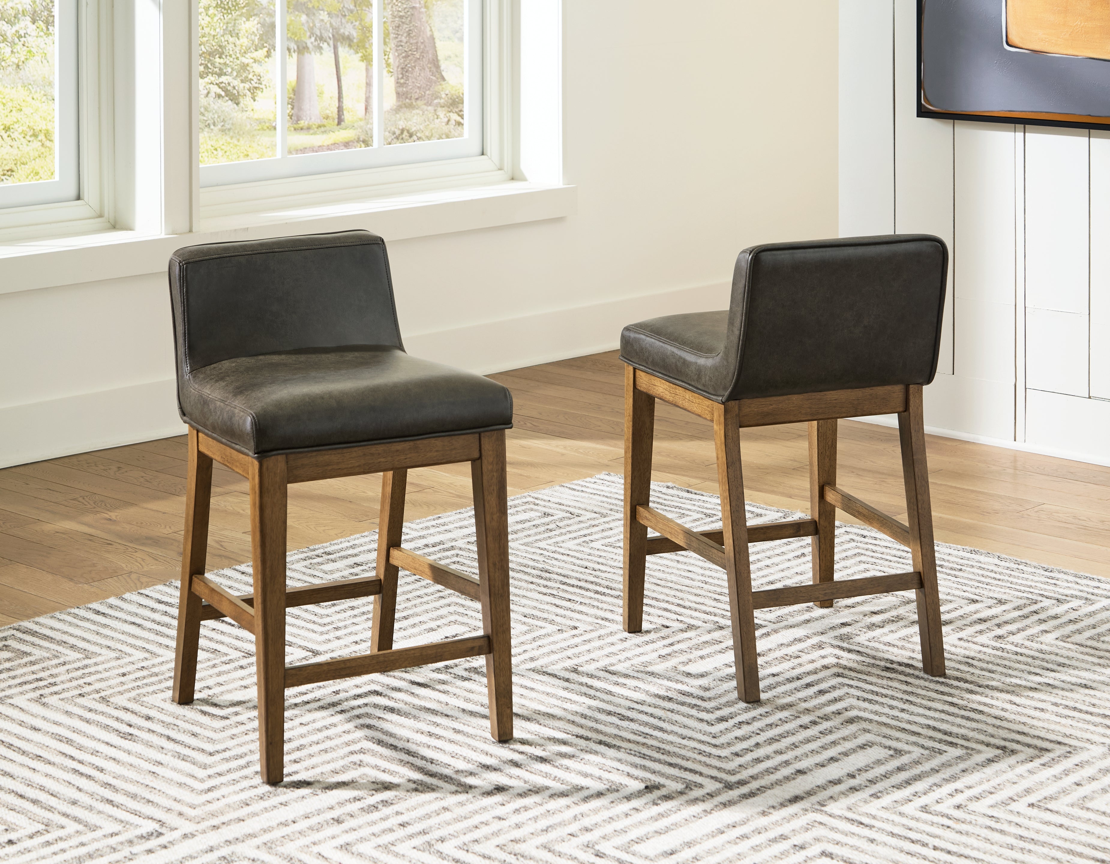 3 Brothers Decor - Ashley Furniture - Cabalynn Dining Room - Counter Height Barstool (Set of 2) / Light Brown - D974-124X2