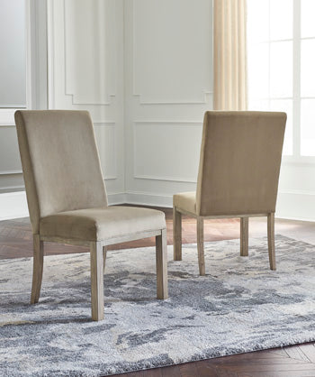 3 Brothers Decor - Ashley Furniture - Chrestner Dining Room - Dining Chair (Set of 2) / Gray/Brown - D983-01X2