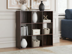 3 Brothers Decor - Ashley Furniture - Glosmount Nine Cube Organizer - Nine Cube Organizer / Cherry/Light Brown - EA1055-3X3