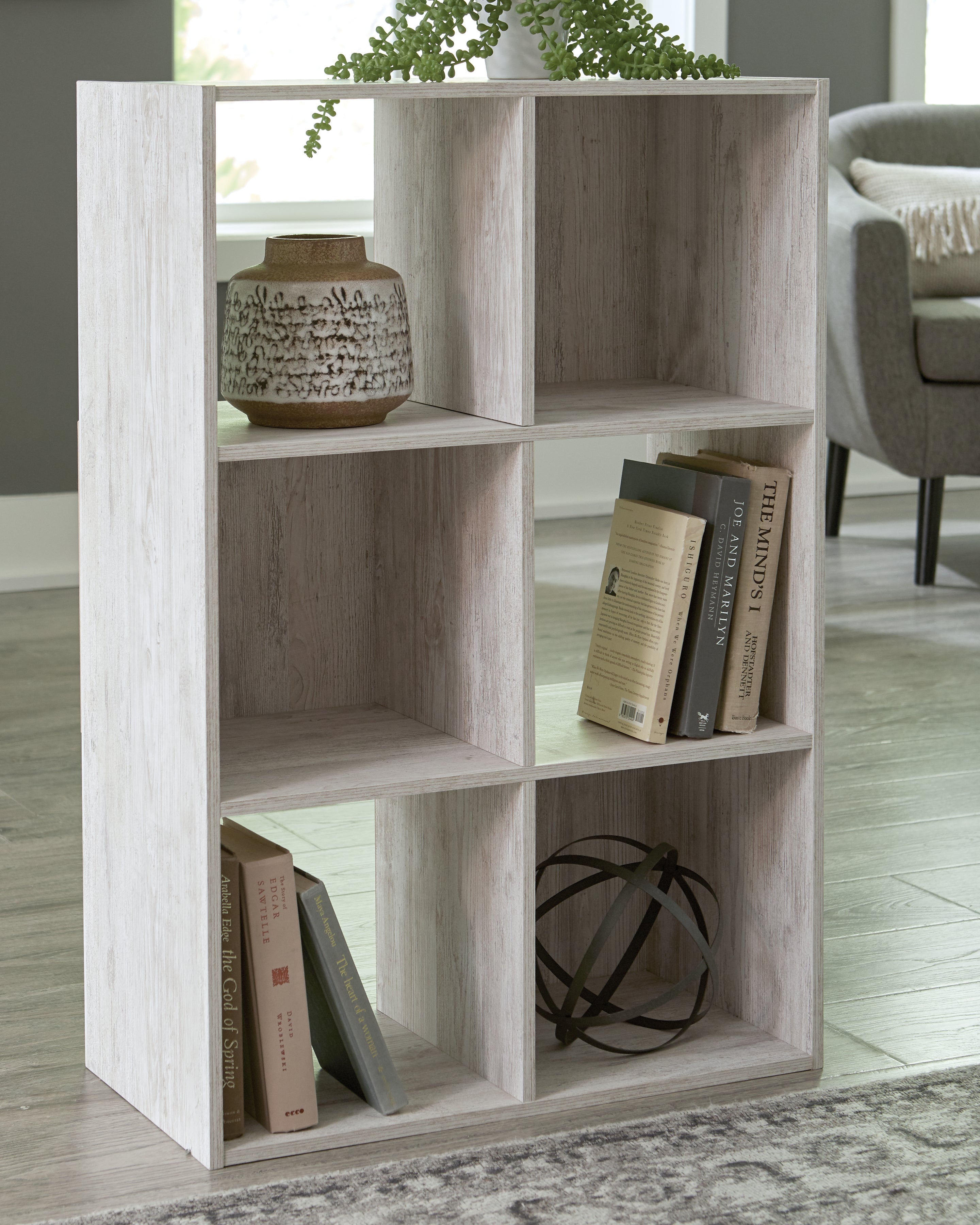 3 Brothers Decor - Ashley Furniture - Paxberry Six Cube Organizer - Six Cube Organizer / Whitewash - EA1811-3X2