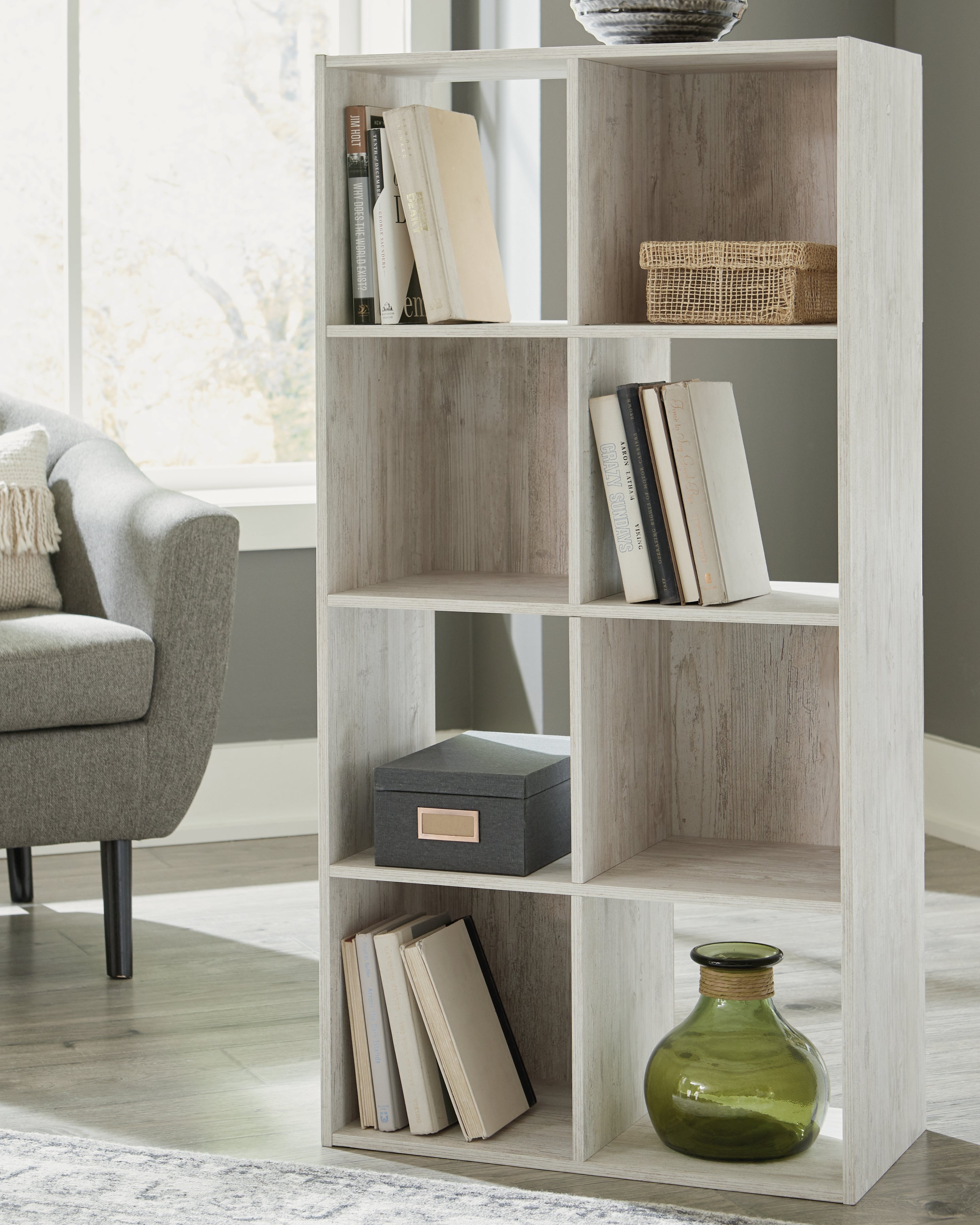 3 Brothers Decor - Ashley Furniture - Paxberry Eight Cube Organizer - Eight Cube Organizer / Whitewash - EA1811-4X2