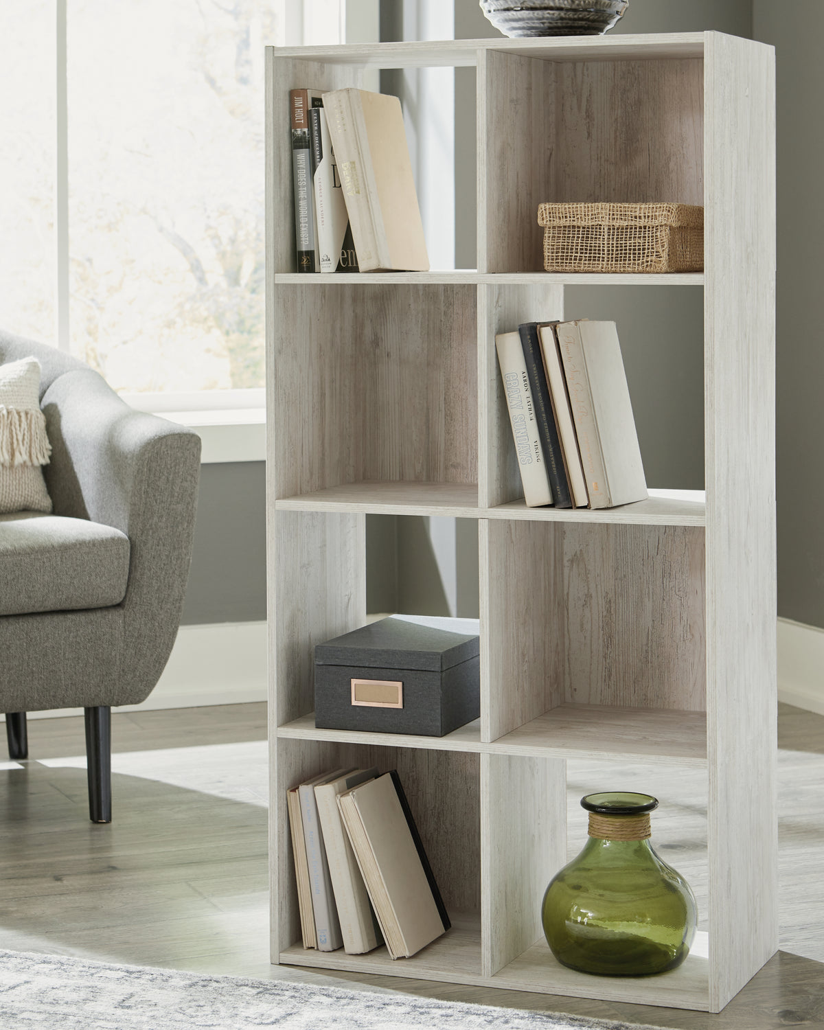 3 Brothers Decor - Ashley Furniture - Paxberry Eight Cube Organizer - Eight Cube Organizer / Whitewash - EA1811-4X2