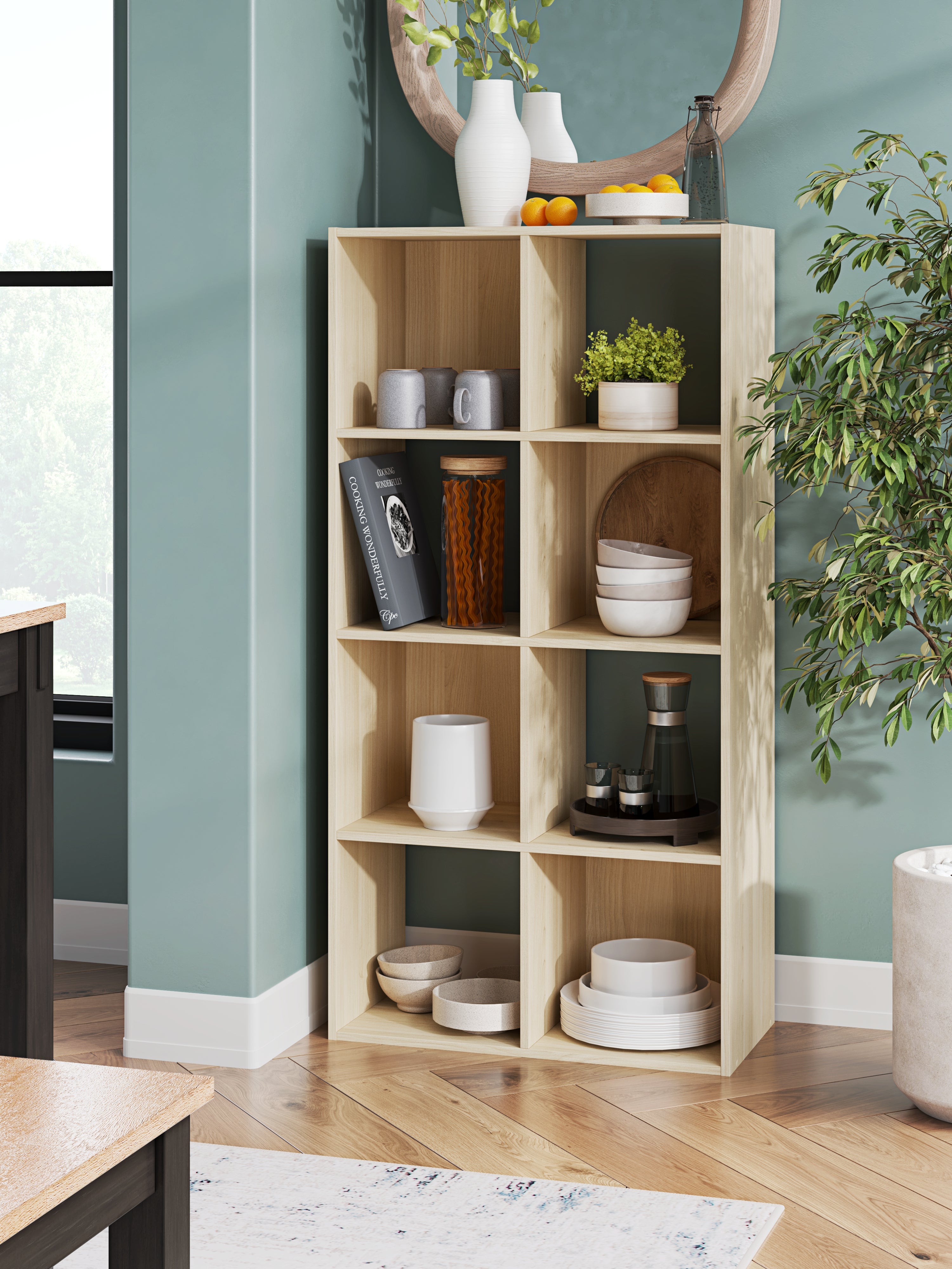 3 Brothers Decor - Ashley Furniture - Piperton Eight Cube Organizer - Eight Cube Organizer / Tan - EA2444-4X2