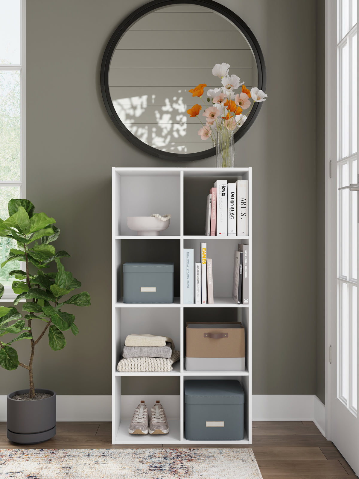 3 Brothers Decor - Ashley Furniture - Onita Eight Cube Organizer - Eight Cube Organizer / White - EA9630-4X2