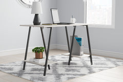 3 Brothers Decor - Ashley Furniture - Bayflynn Office Desk - Home Office Desk / White/Black - H288-27