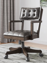 3 Brothers Decor - Ashley Furniture - Breckington Desk Chair - Home Office Desk Chair (1/CN) / Dark Brown - H556-01A