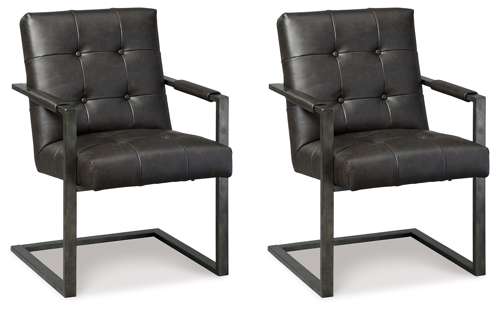 3 Brothers Decor - Ashley Furniture - Starmore Desk Chair - Home Office Desk Chair (Set of 2) / Black - H633-02AX2