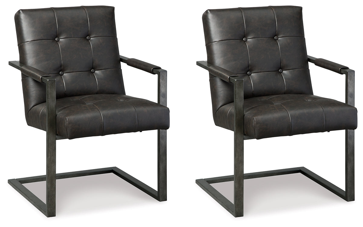 3 Brothers Decor - Ashley Furniture - Starmore Desk Chair - Home Office Desk Chair (Set of 2) / Black - H633-02AX2