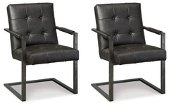 3 Brothers Decor - Ashley Furniture - Starmore Desk Chair - Home Office Desk Chair (Set of 2) / Black - H633-02AX2