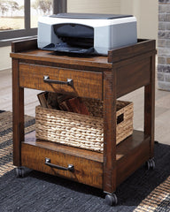 3 Brothers Decor - Ashley Furniture - Baldridge Printer Stand - Printer Stand / Rustic Brown - H675-11