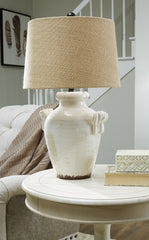 3 Brothers Decor - Ashley Furniture - Emelda Lighting - Ceramic Table Lamp (1/CN) / Cream - L100664