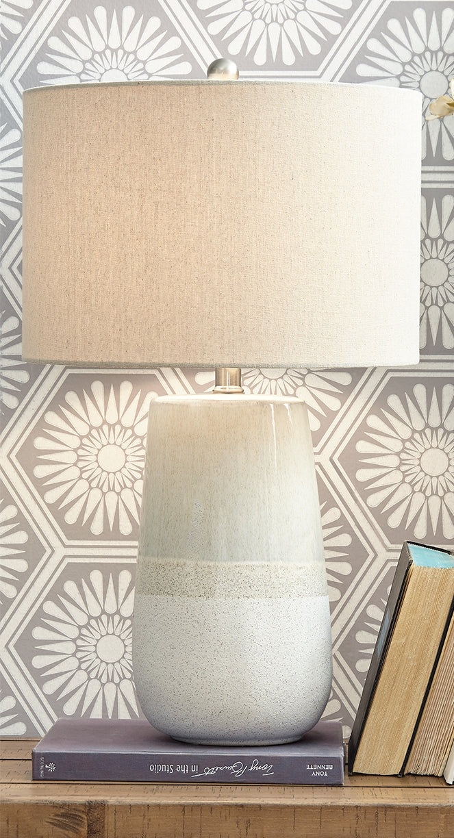 3 Brothers Decor - Ashley Furniture - Shavon Lighting - Table Lamp (Set of 2) / Beige/White - L100724X2
