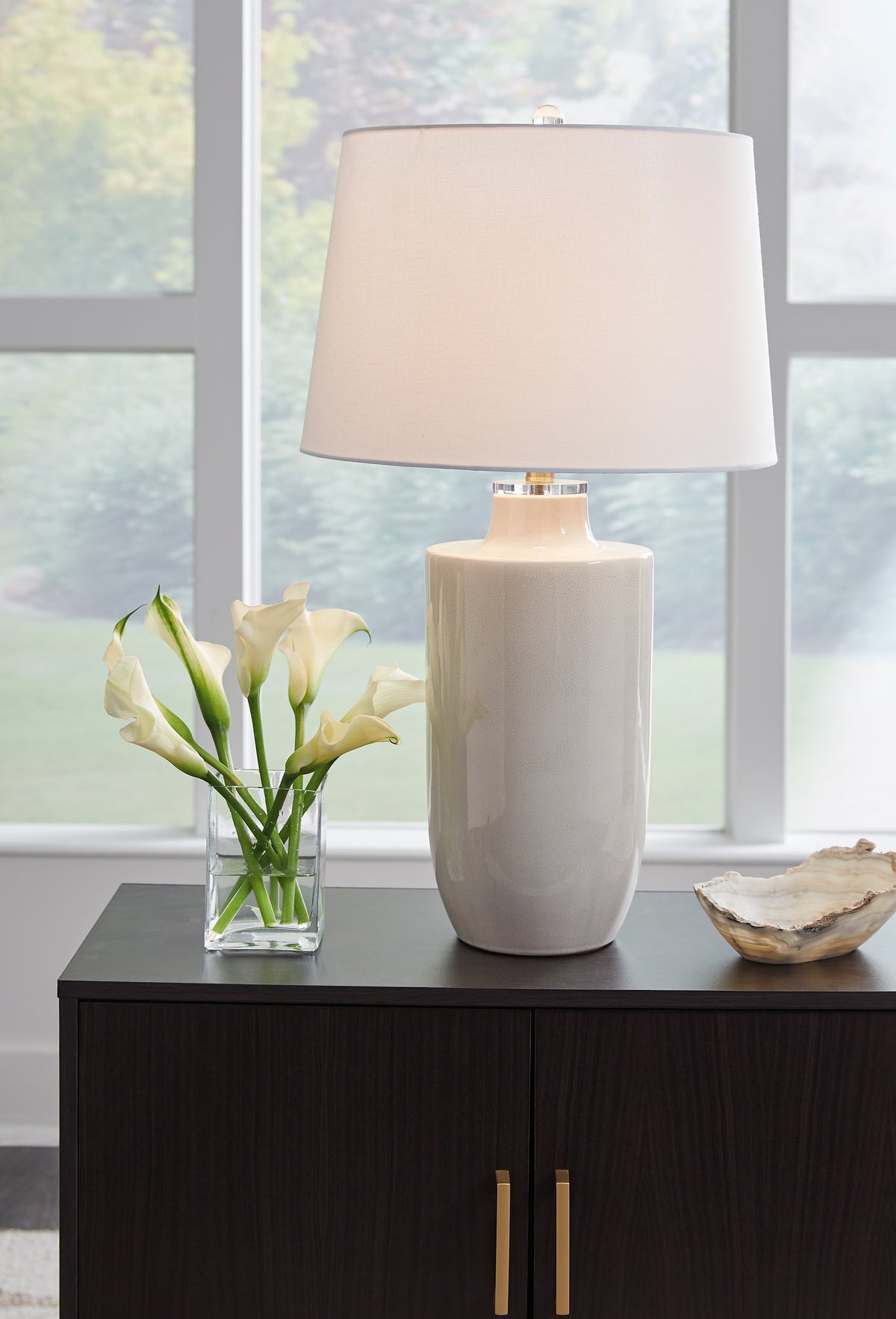 3 Brothers Decor - Ashley Furniture - Cylener Lighting - Ceramic Table Lamp (1/CN) / Off White - L100794