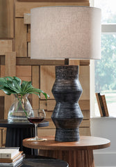 3 Brothers Decor - Ashley Furniture - Kerbert Lighting - 2-Piece Lamp Set / Distressed Black - L100824X2
