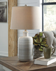 3 Brothers Decor - Ashley Furniture - Marnina Lighting - Ceramic Table Lamp (Set of 2) / Taupe - L121854