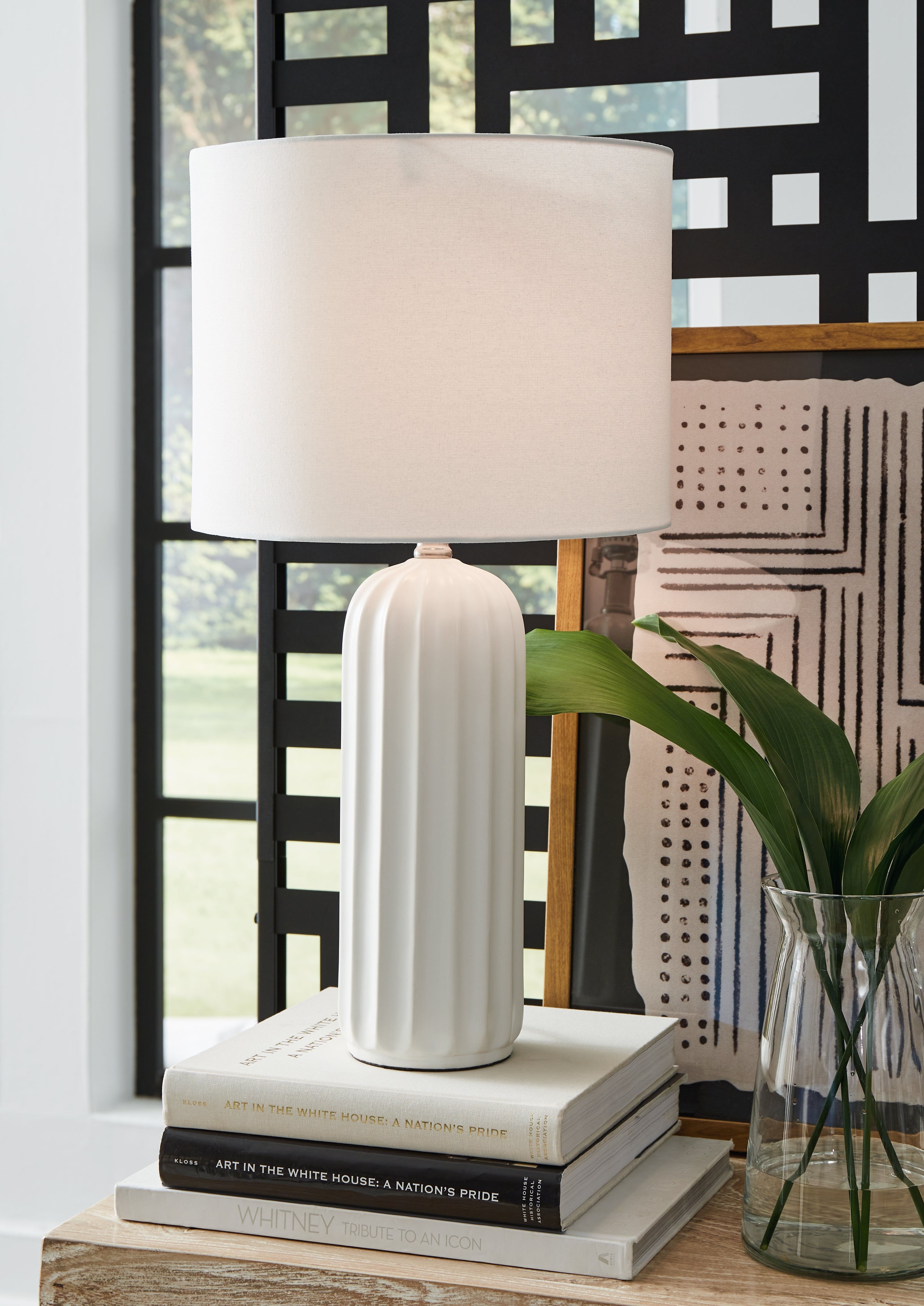3 Brothers Decor - Ashley Furniture - Clarkland Lighting - Ceramic Table Lamp (Set of 2) / White - L177974