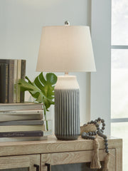 3 Brothers Decor - Ashley Furniture - Afener Lighting - Ceramic Table Lamp (Set of 2) / Blue/Beige - L177984