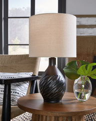 3 Brothers Decor - Ashley Furniture - Garinton Lighting - Ceramic Table Lamp (1/CN) / Black - L180184
