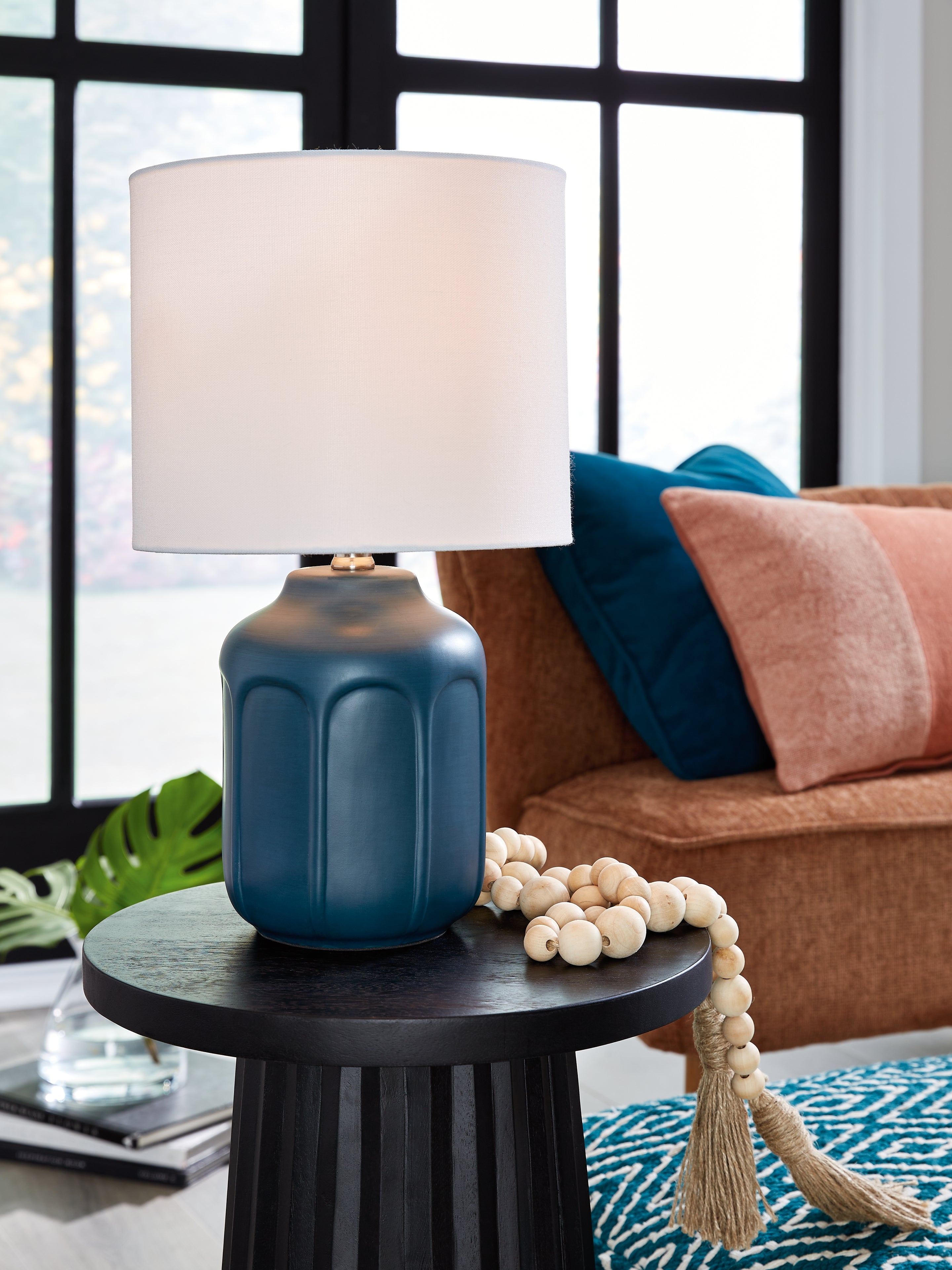 3 Brothers Decor - Ashley Furniture - Gierburg Lighting - Ceramic Table Lamp (1/CN) / Teal - L180214