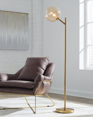 3 Brothers Decor - Ashley Furniture - Abanson Lighting - Metal Floor Lamp (1/CN) / Amber/Gold Finish - L206021