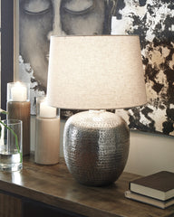 3 Brothers Decor - Ashley Furniture - Magalie Lighting - Metal Table Lamp (1/CN) / Antique Silver Finish - L207314