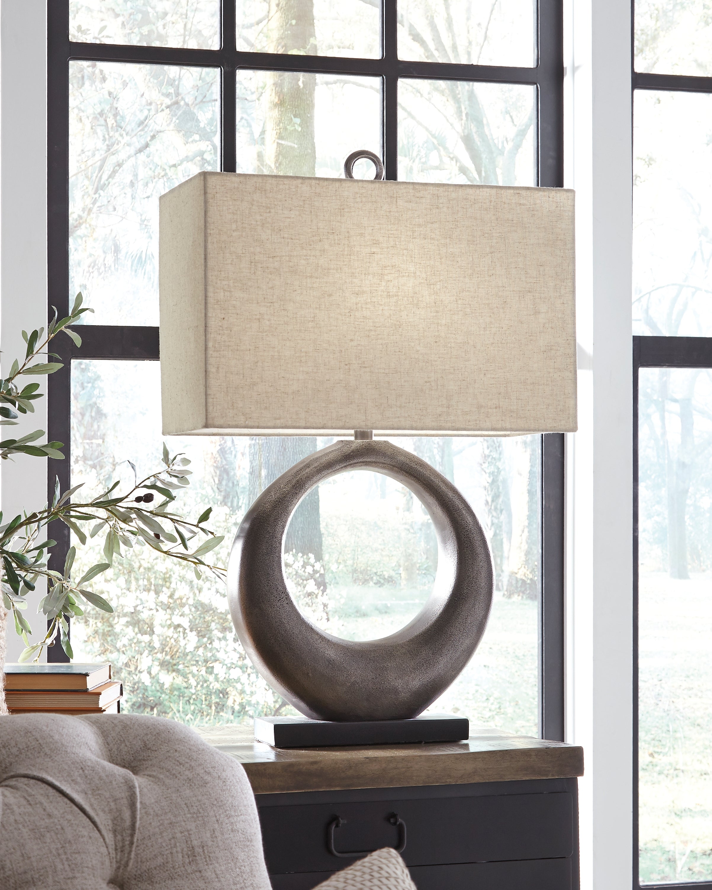 3 Brothers Decor - Ashley Furniture - Saria Lighting - Table Lamp (Set of 2) / Antique Silver Finish - L207394X2