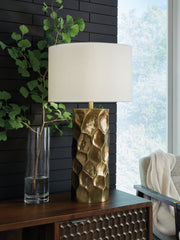 3 Brothers Decor - Ashley Furniture - Marshawn Lighting - Metal Table Lamp (1/CN) / Gold Finish - L207524