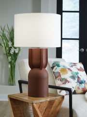 3 Brothers Decor - Ashley Furniture - Rowandale Lighting - Metal Table Lamp (1/CN) / Brick Red - L207534