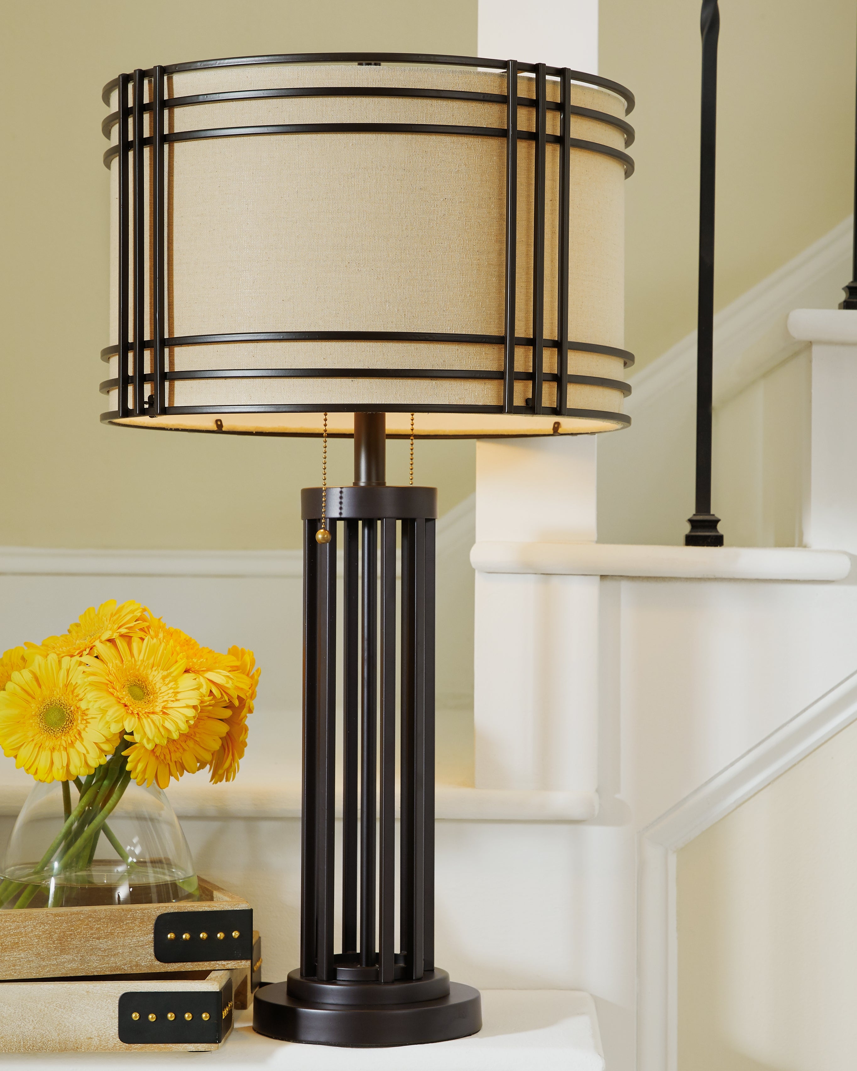 3 Brothers Decor - Ashley Furniture - Hanswell Lighting - Metal Table Lamp (1/CN) / Dark Brown - L208294