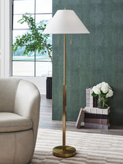 3 Brothers Decor - Ashley Furniture - Haigwood Lighting - Metal Floor Lamp (1/CN) / Gold Finish - L208471