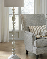 3 Brothers Decor - Ashley Furniture - Bernadate Lighting - Poly Floor Lamp (1/CN) / Whitewash - L235341