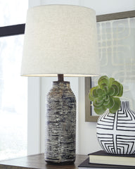 3 Brothers Decor - Ashley Furniture - Mahima Lighting - Paper Table Lamp (Set of 2) / Black/White - L235584