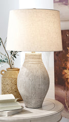 3 Brothers Decor - Ashley Furniture - Layal Lighting - Table Lamp (Set of 2) / Beige - L235634X2