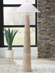 3 Brothers Decor - Ashley Furniture - Gasparleigh Lighting - Poly Floor Lamp (1/CN) / Brown/Gold Finish - L235811