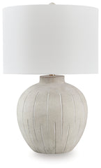 3 Brothers Decor - Ashley Furniture - Calbert Lighting - Poly Table Lamp (1/CN) / Warm Gray - L235824