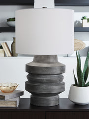 3 Brothers Decor - Ashley Furniture - Wahida Lighting - Poly Table Lamp (1/CN) / Distressed Black - L235914