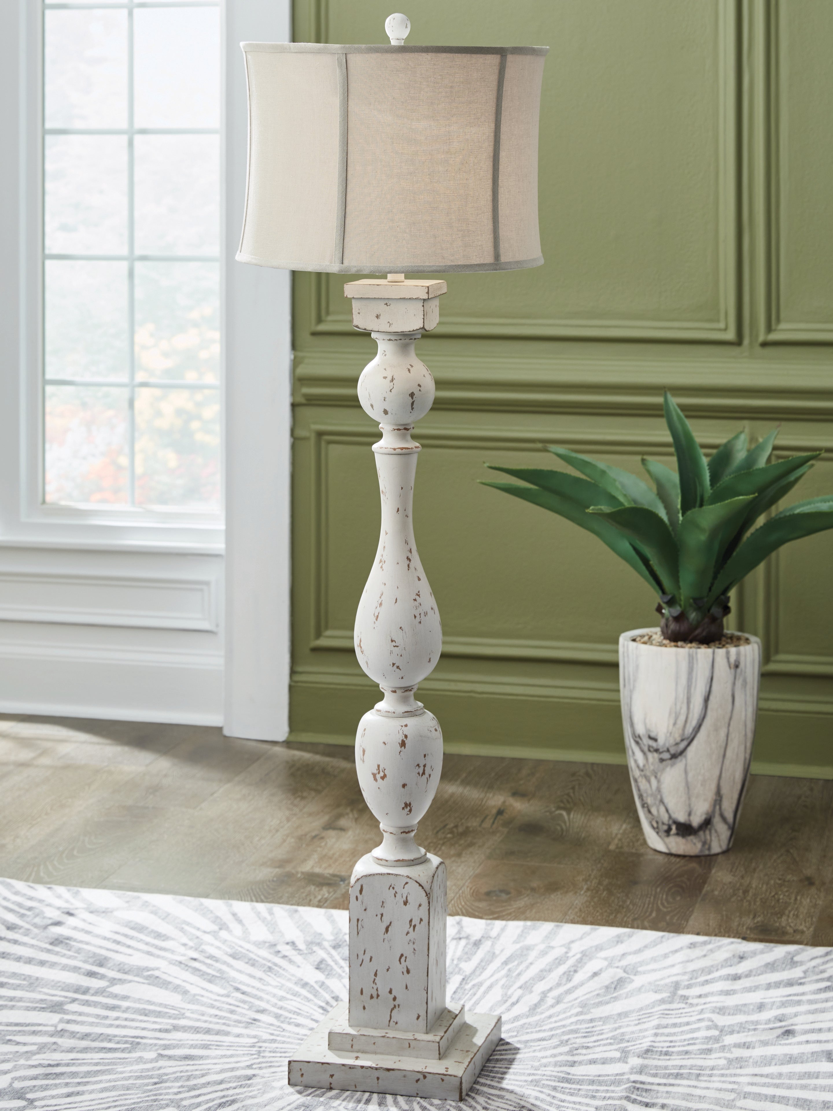 3 Brothers Decor - Ashley Furniture - Madsbrook Lighting - Poly Floor Lamp (1/CN) / Antique White - L235921