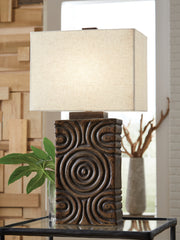 3 Brothers Decor - Ashley Furniture - Heathbury Lighting - Paper Table Lamp (1/CN) / Antique Brown - L235964