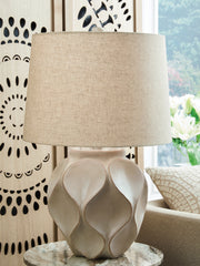 3 Brothers Decor - Ashley Furniture - Edselham Lighting - Paper Table Lamp (1/CN) / Distressed Cream - L235974
