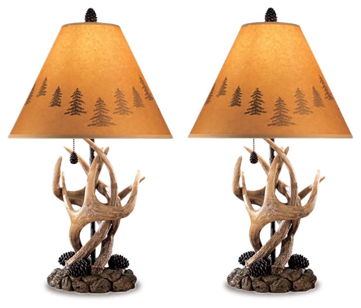 3 Brothers Decor - Ashley Furniture - Derek Lighting - Poly Table Lamp (Set of 2) / Brown - L316984
