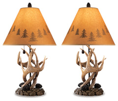 3 Brothers Decor - Ashley Furniture - Derek Lighting - Poly Table Lamp (Set of 2) / Brown - L316984