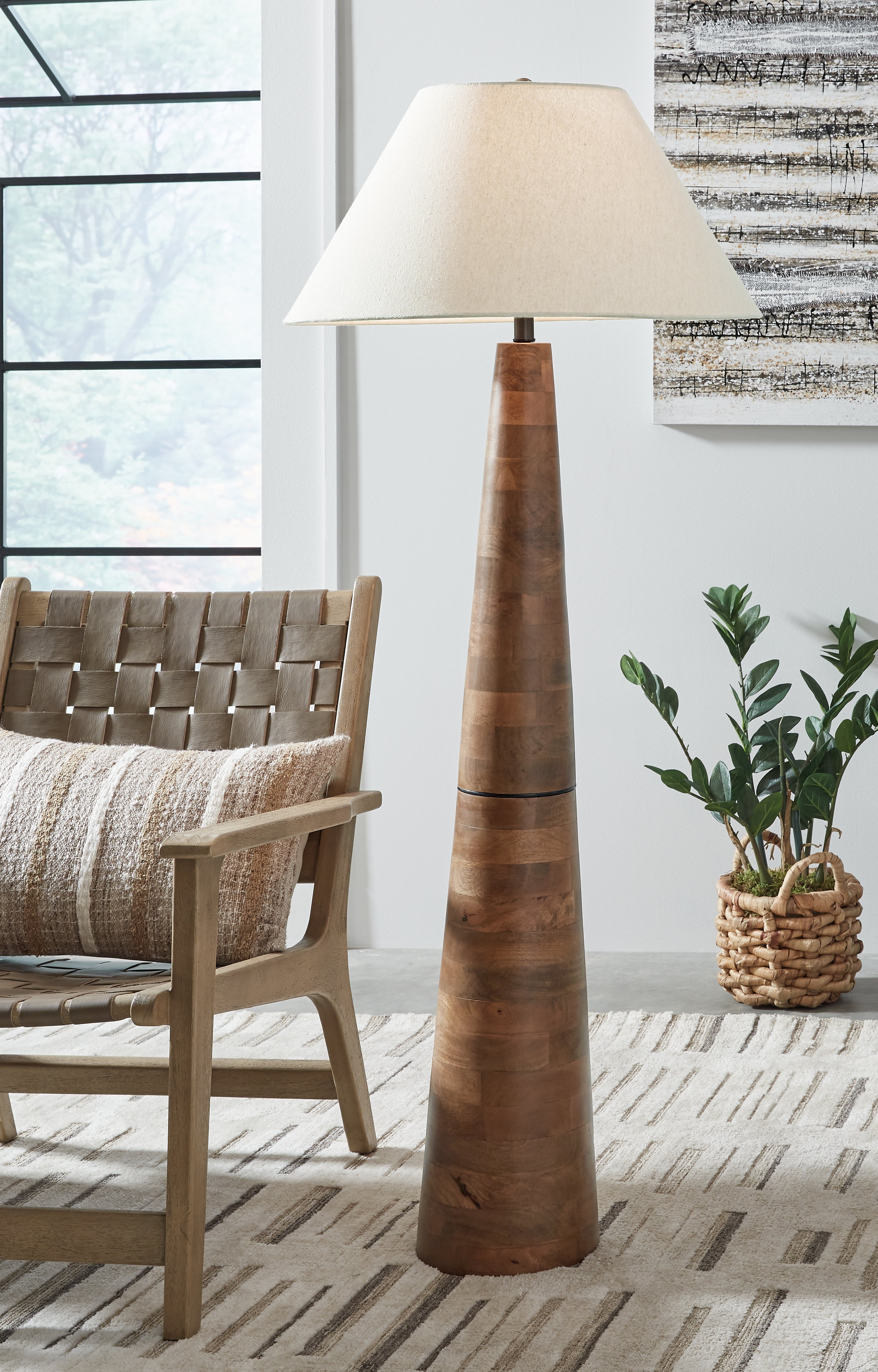 3 Brothers Decor - Ashley Furniture - Danset Lighting - Wood Floor Lamp (1/CN) / Brown - L329101