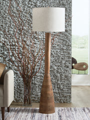 3 Brothers Decor - Ashley Furniture - Ailsa Lighting - Wood Floor Lamp (1/CN) / Natural Brown - L329111