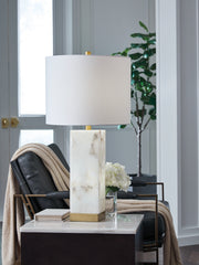 3 Brothers Decor - Ashley Furniture - Linderfield Lighting - Alabaster Table Lamp (1/CN) / White/Gold Finish - L429094