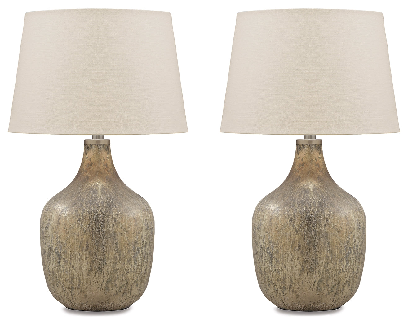 3 Brothers Decor - Ashley Furniture - Mari Lighting - Table Lamp (Set of 2) / Gray/Gold Finish - L430664X2