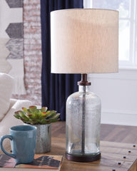 3 Brothers Decor - Ashley Furniture - Bandile Lighting - Glass Table Lamp (1/CN) / Clear/Bronze Finish - L430674