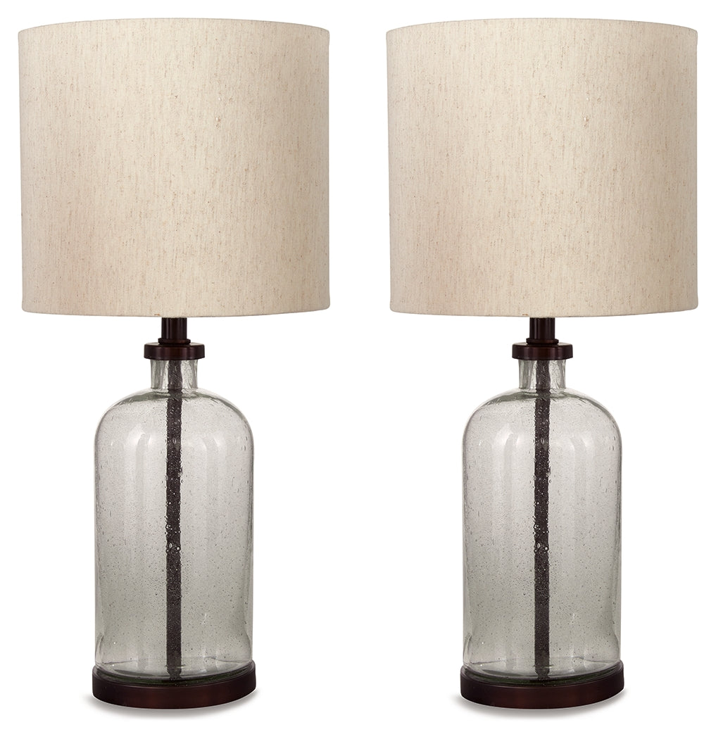 3 Brothers Decor - Ashley Furniture - Bandile Lighting - Table Lamp (Set of 2) / Clear/Bronze Finish - L430674X2