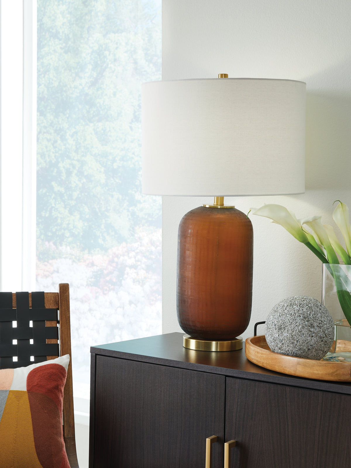 3 Brothers Decor - Ashley Furniture - Farberman Lighting - Glass Table Lamp (1/CN) / Amber - L430864