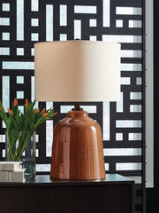 3 Brothers Decor - Ashley Furniture - Aaleahya Lighting - Glass Table Lamp (1/CN) / Rust - L430904